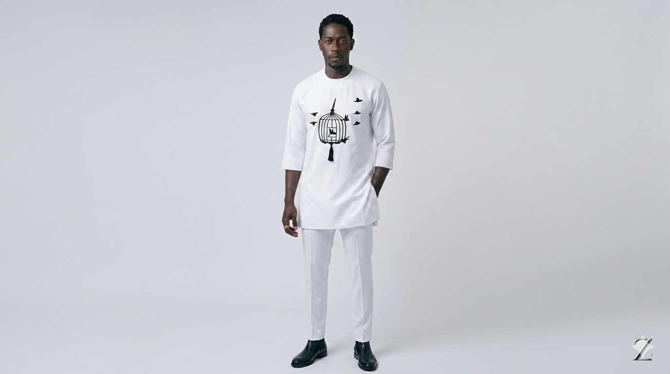 The Monochrome Flight Signature Kaftan