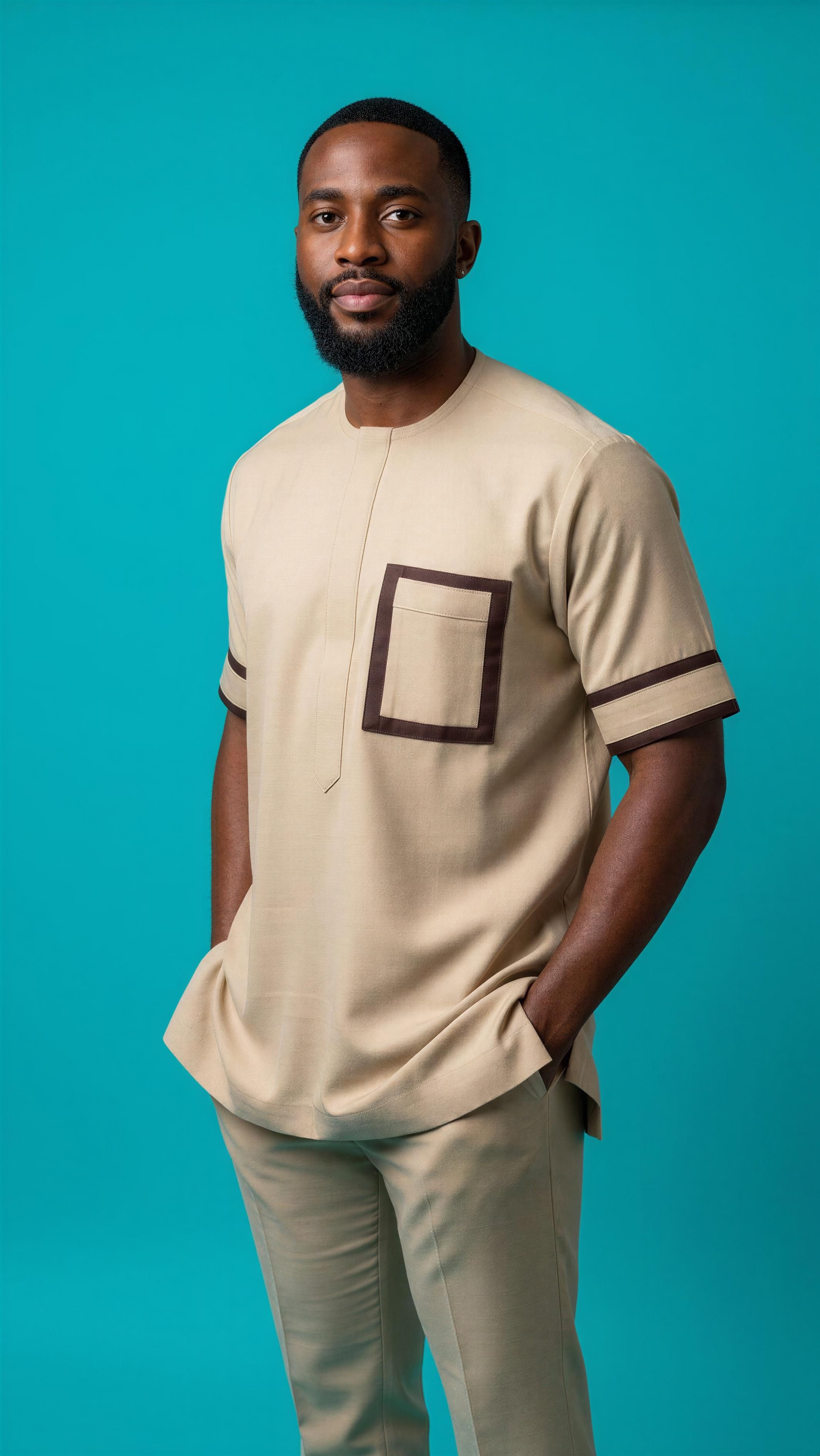 The Sand & Espresso Geometric Kaftan