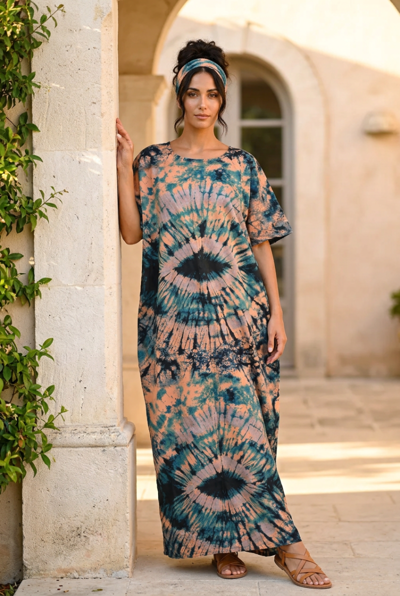 Achalugo Earth & Ocean Batik Maxi Dress