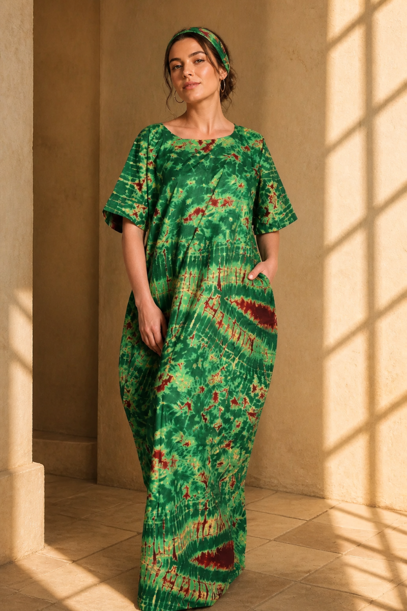 Achalugo Forest Batik Maxi Dress